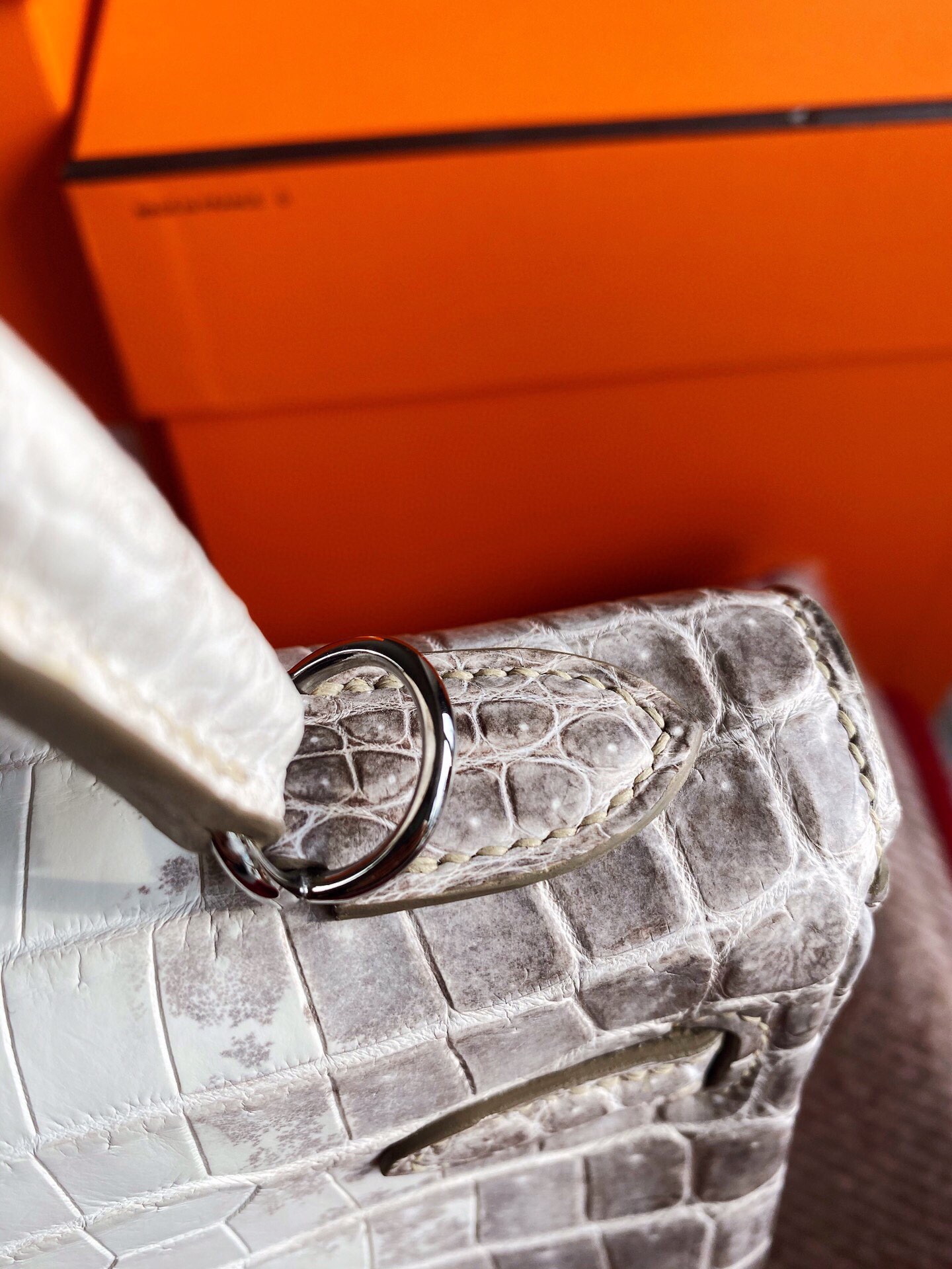 에르메스 켈리백25 히말라야 은장 악어가죽